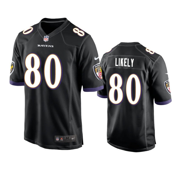 Men's Baltimore Ravens #80 Isaiah Likely Black Game Jersey Men's Baltimore Ravens #80 Isaiah Likely Black Game Jersey